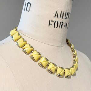 1980's Yellow and Gold-Tone Necklace